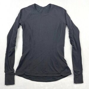 Lululemon‎ Shirt Womens Size 6 Runderful Long Sleeve Black Base Layer Athleisure